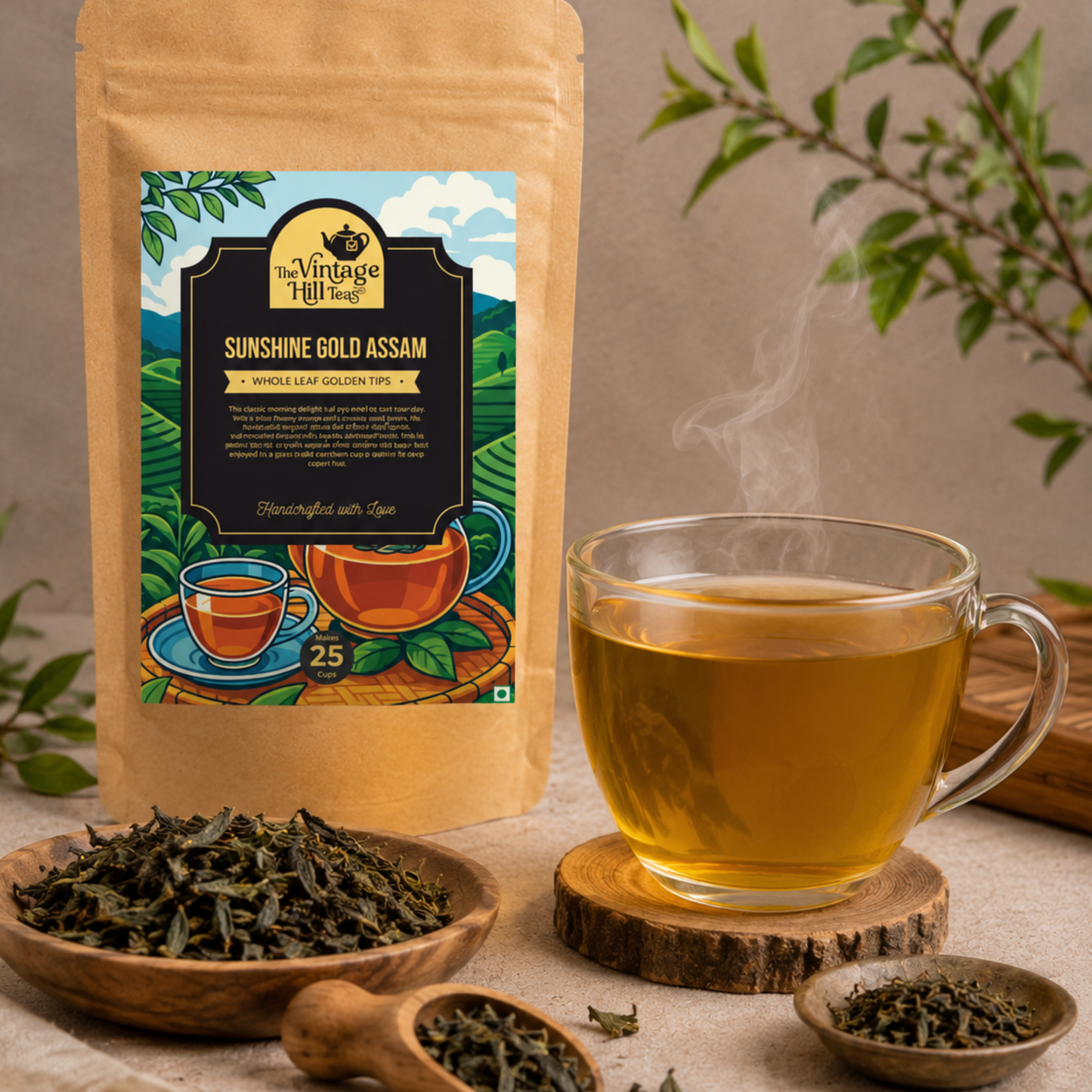 Sunshine Gold Assam Black Tea | Orthodox | Premium Loose Leaf Tea