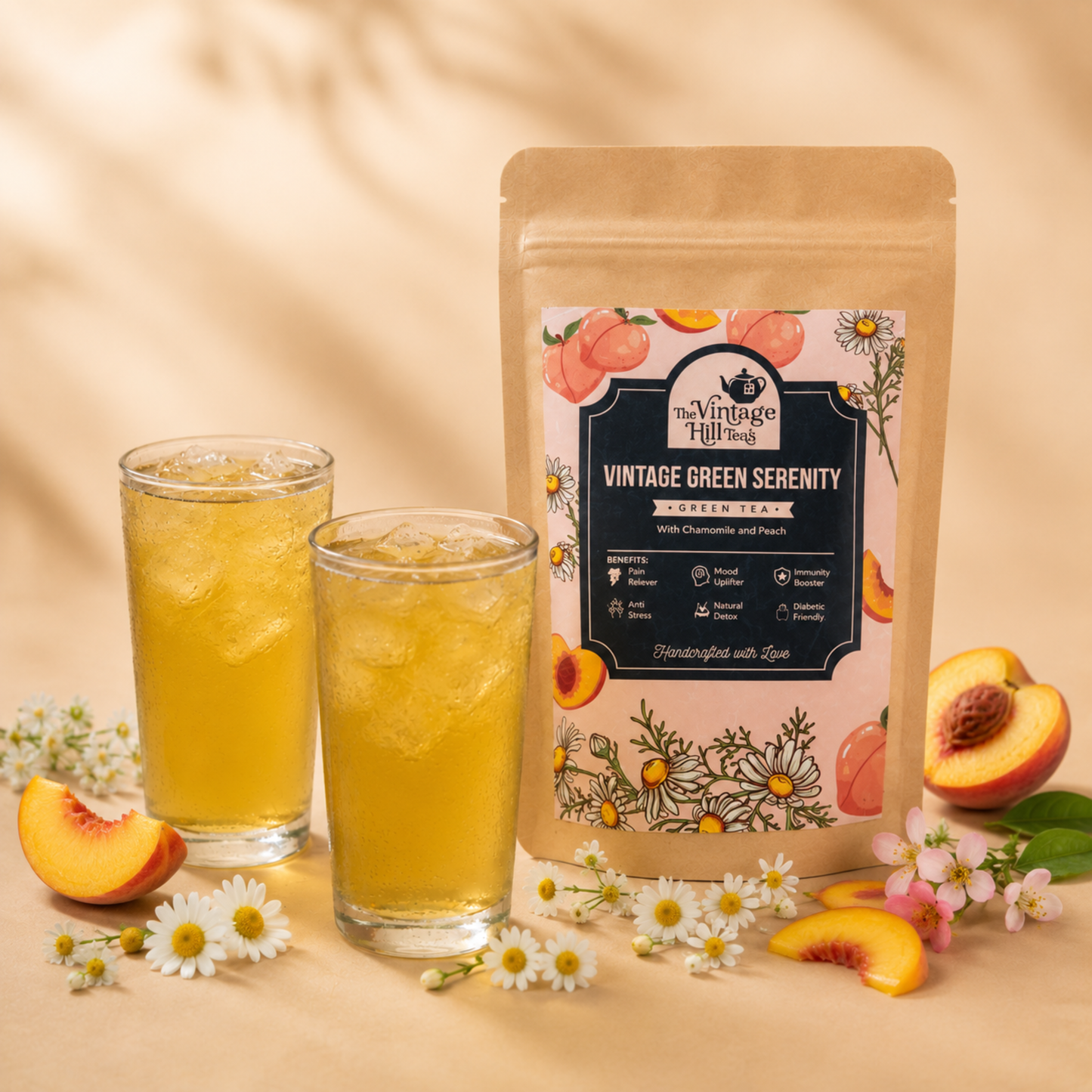Vintage Peach Serenity Green Tea | Premium Loose Leaf Tea