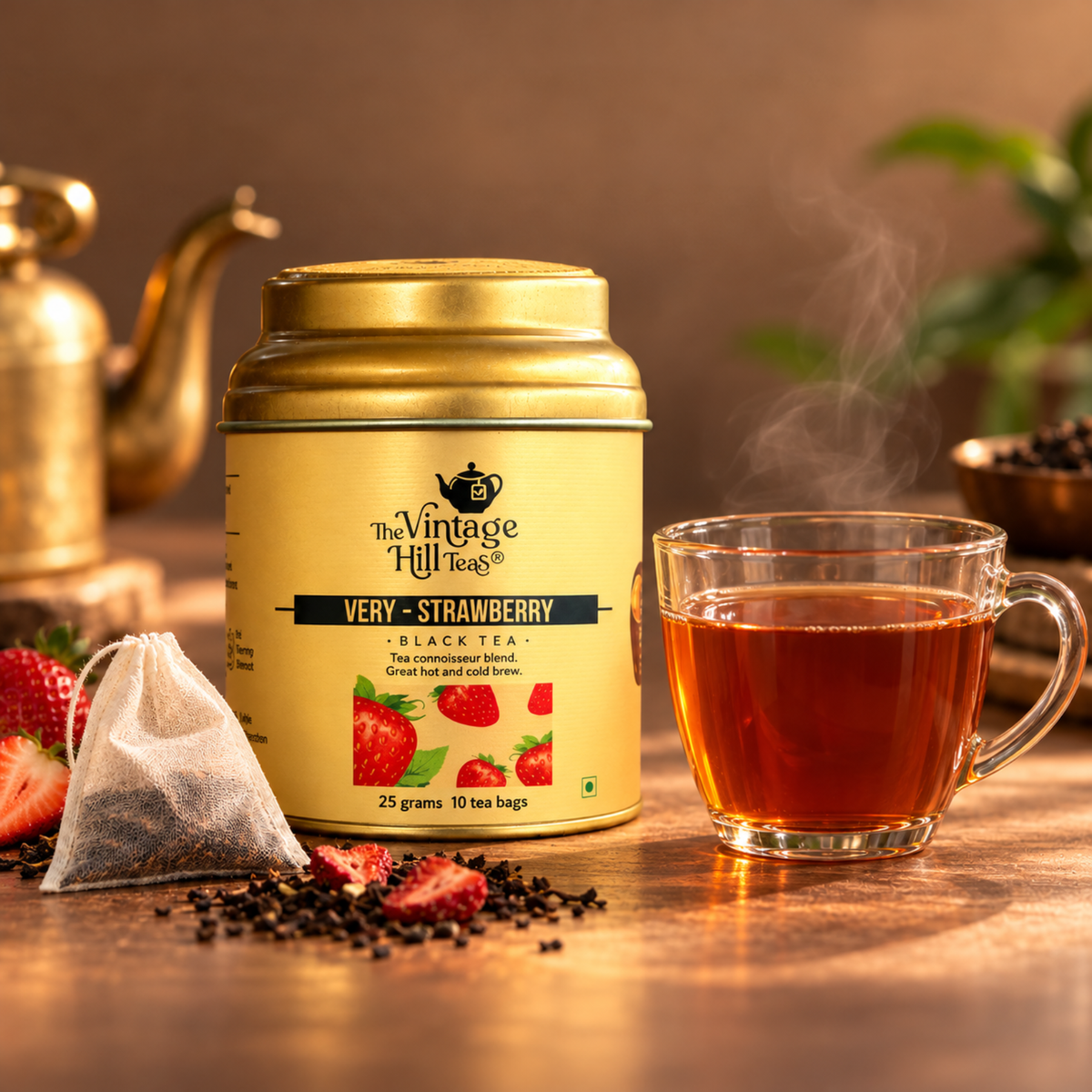 Very Strawberry - Small Tin 10 Cotton Tea Bags 25g