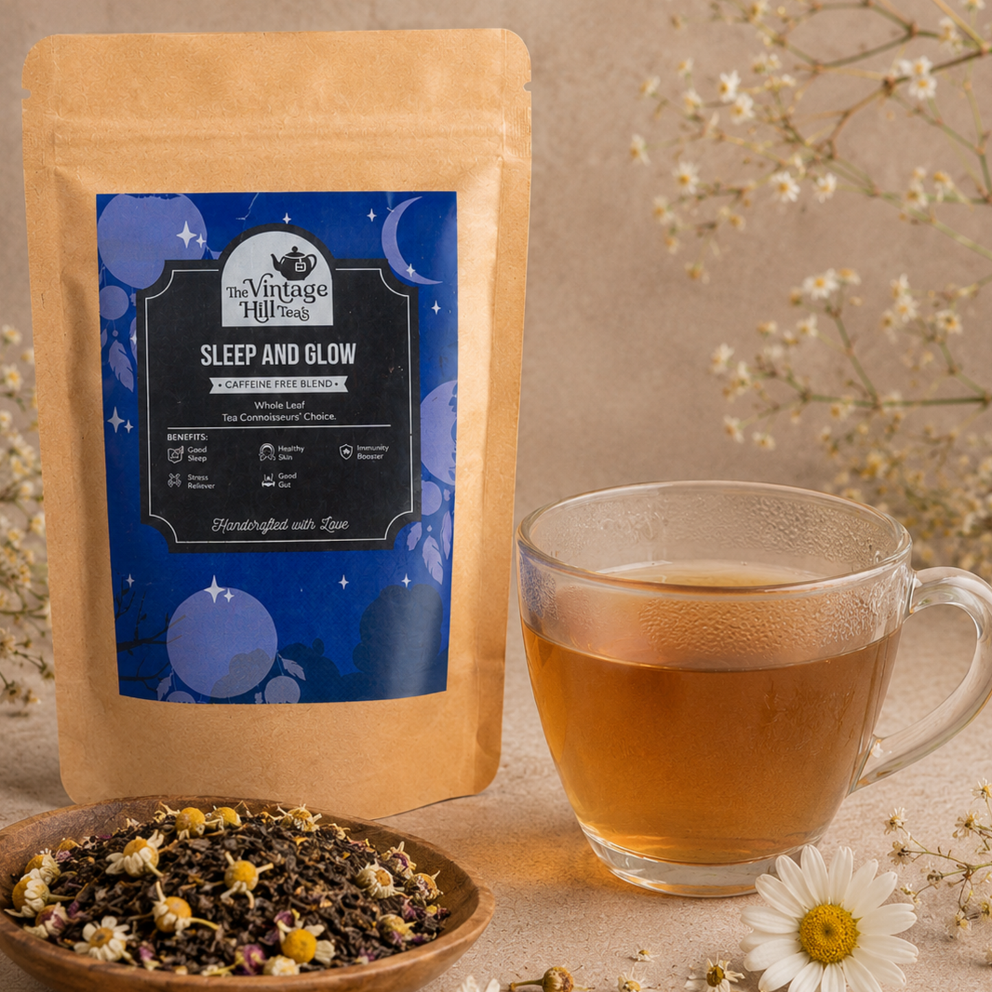 Sleep And Glow Tea Caffine-Free Tea | Premium Loose Leaf Tea