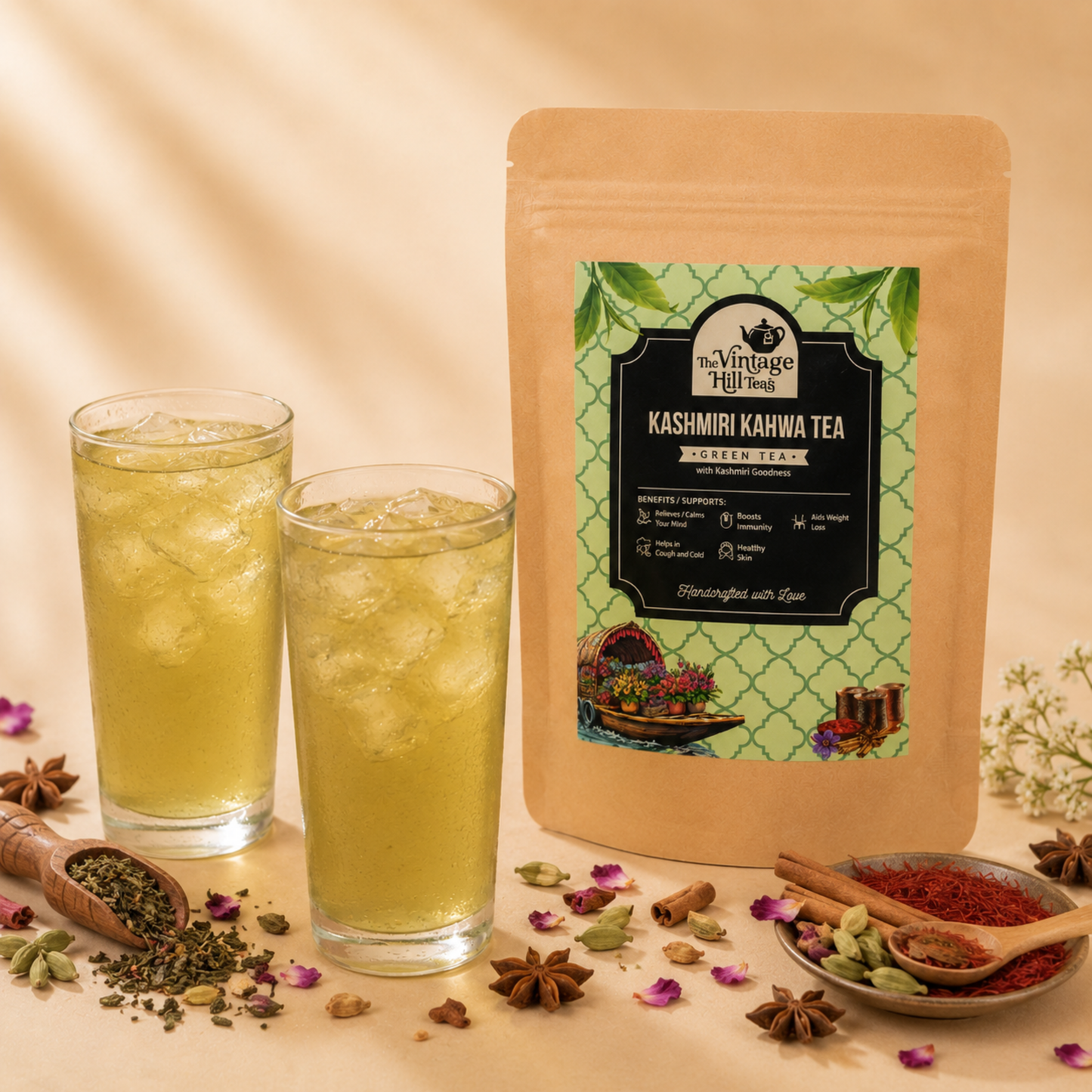 Himalayan Kashmiri Kahwa Green Tea | Premium Loose Leaf Tea