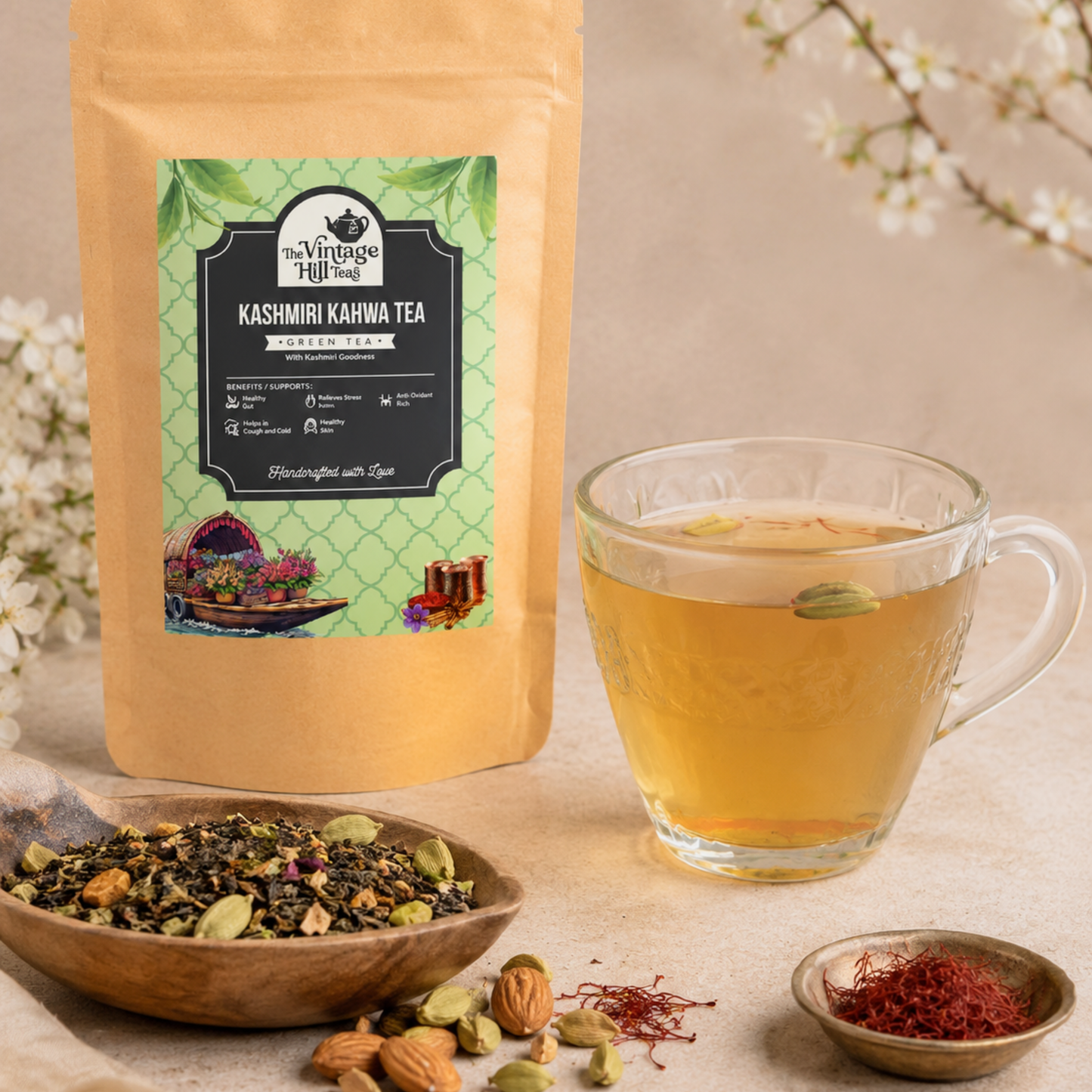 Himalayan Kashmiri Kahwa Green Tea | Premium Loose Leaf Tea