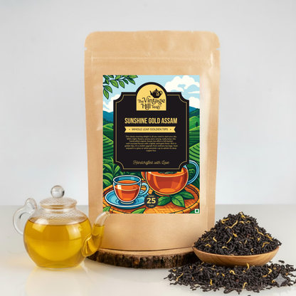 Sunshine Gold Assam Black Tea | Orthodox | Premium Loose Leaf Tea