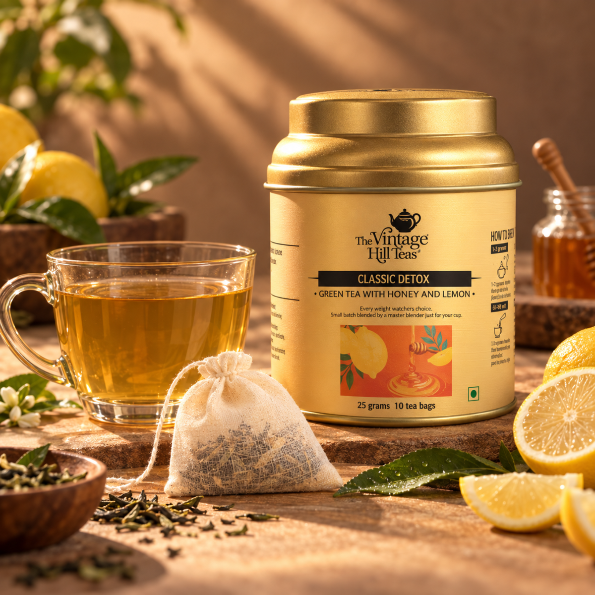 Classic Detox - Small Tin 10 Cotton Tea Bags 25g